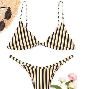 Striped bikini set